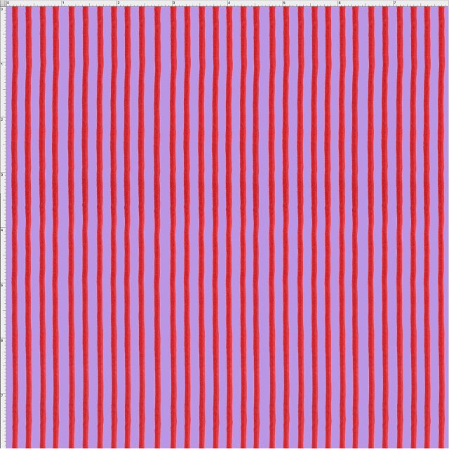 USAファブリック【Loralie Designs】- Party Stripe Purple / Red Fabric -(ULH-150)ストライプ柄