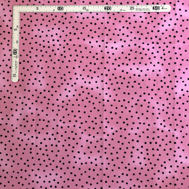 【Loralie Designs】-Dinky Dots Bright Pink/Black むら染め加工　ドット柄(ULH-236)ピンク系