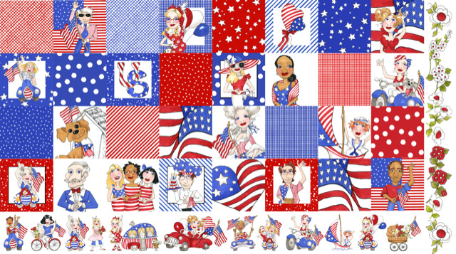 【Loralie Designs】- US Medley Fabric Panel -(ULH-327)  ロラライハリス パネル生地