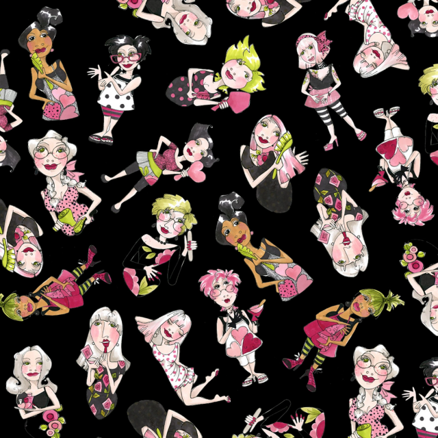 【Loralie Designs】- Tossed Lookers Black - (ULH-332)