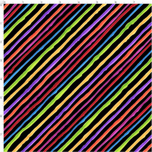 USAファブリック【Loralie Designs】- Quirky Bias Stripe Black-(ULH-369)ストライプ柄