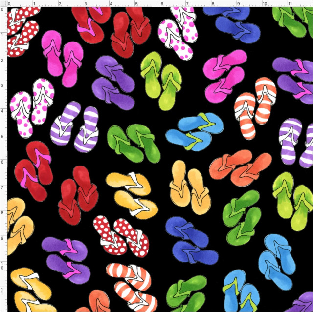 【Loralie Designs】- Fun Flops Black -(ULH-388)