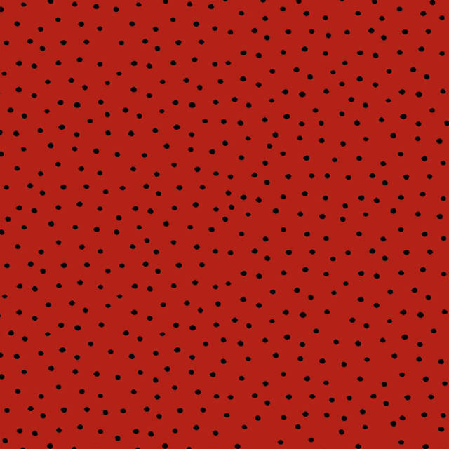 【Loralie Designs】- Dinky Dots Red / Black Fabric -ドット柄(ULH-188)レッド系