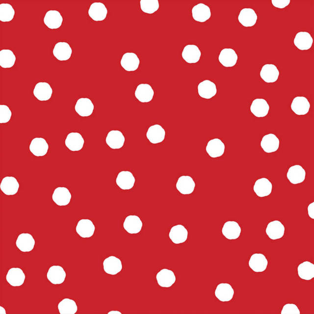 USAファブリック【Loralie Designs】ロラライハリス - Jumbo Dots Red / White Fabric - ジャンボドット ランダム大柄ドット レッドホワイト系(ULH-189)