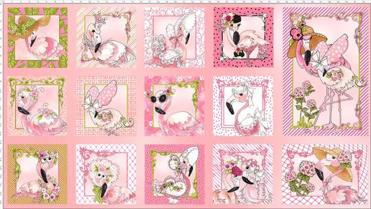 【Loralie Designs】- Flams Panel Pink Fabric Panel -(ULH-192)