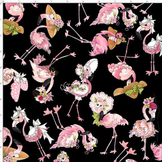 【Loralie Designs】- Tossed Flams Black Fabric -(ULH-193)