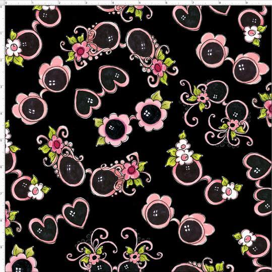 【Loralie Designs】- Tossed Shades Black Fabric-(ULH-197)