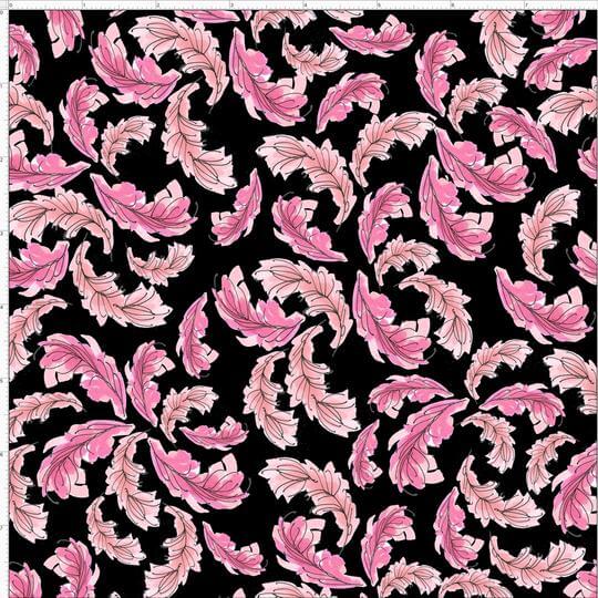 【Loralie Designs】-Flam Feathers Black Fabric-(ULH-199)