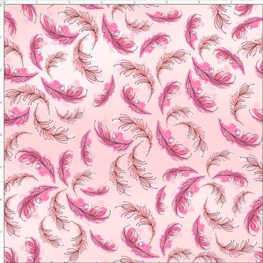 【Loralie Designs】-Flam Feathers Pink Fabric-(ULH-200)