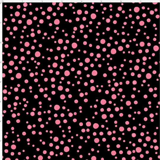 【Loralie Designs】-Balloon Dots Black / Pink Fabric-ドット柄(ULH-201)ブラック系