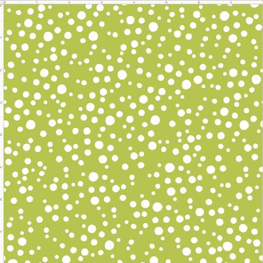 【Loralie Designs】-Balloon Dots Green / White Fabric-ドット柄(ULH-202)イエローグリーン系