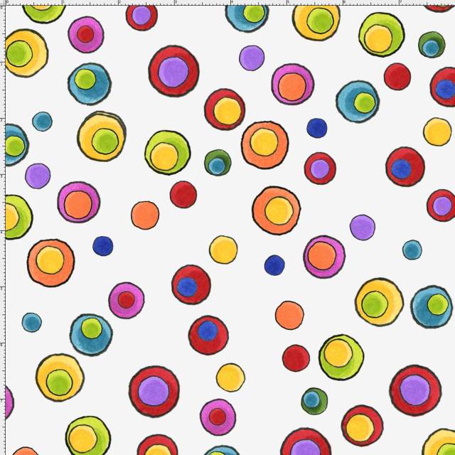 USAコットン 輸入生地【Loralie Designs】ロラライハリス - Olivette/White - オリベッティ  ホワイト系  ドット柄生地 (ULH-213)