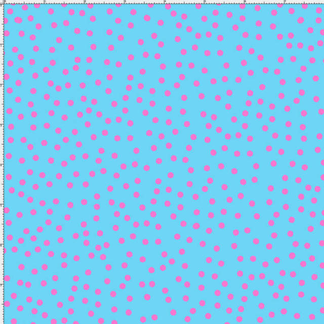 USAファブリック【Loralie Designs】ロラライハリス - Dear Dots Turquoise/Pink - ディアドット ドット柄ターコイズピンク(ULH-233)ライトブルー系