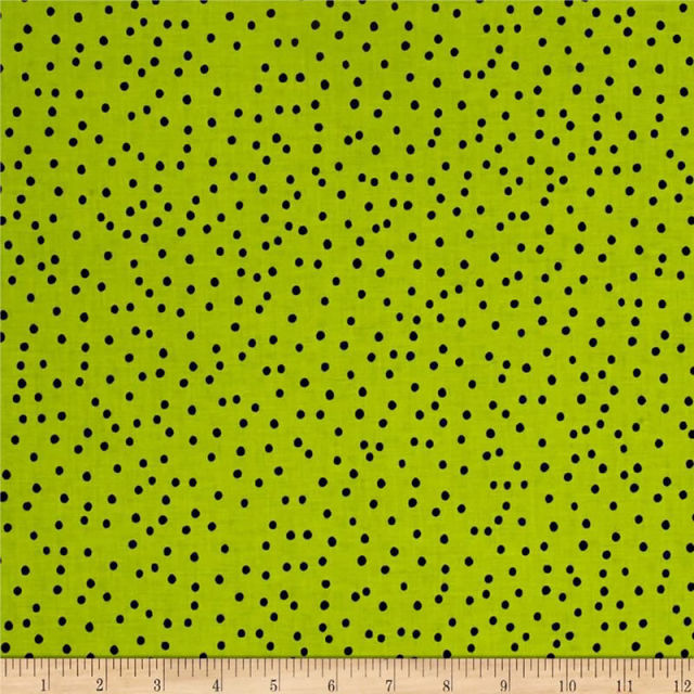 【Loralie Designs】-Dinky Dots Lime/Black -ドット柄(ULH-237)ライトグリーン系