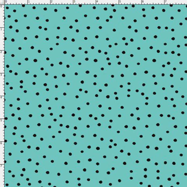 【Loralie Designs】-Dinky Dots turquoise/Black -ドット柄(ULH-239)ライトブルー系