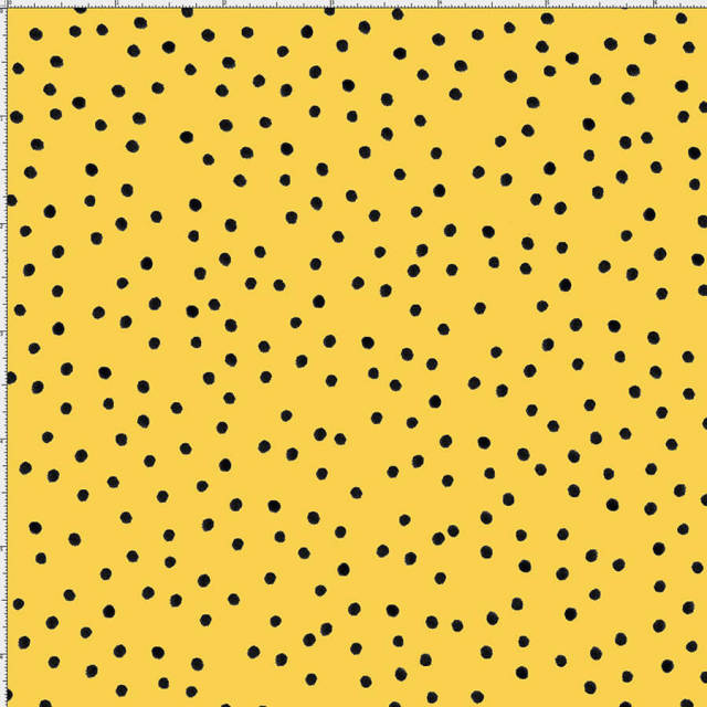USAファブリック【Loralie Designs】ロラライハリス - Dinky Dots Yellow/Black ディンキードット - ドット柄(ULH-247)イエロー系