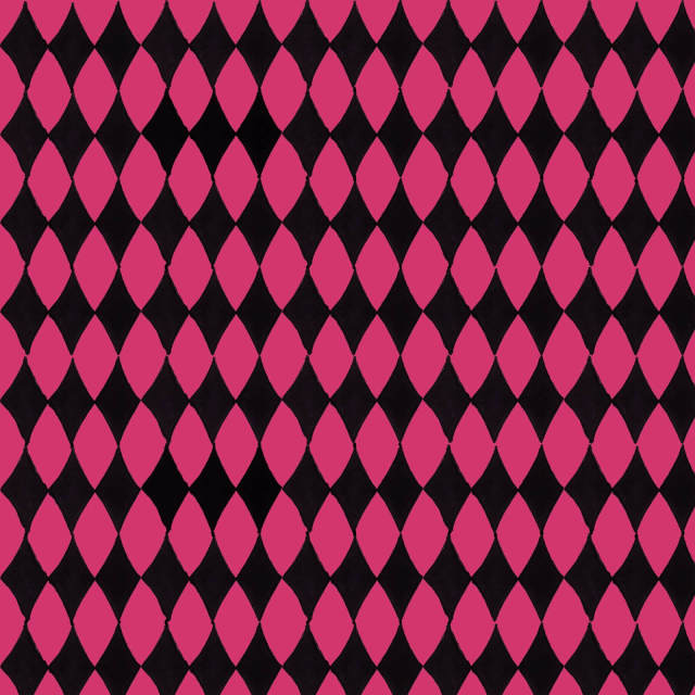 USAインポートファブリック【Loralie Designs】ロラライハリス  Diamond Cerise Black ダイヤモンドチェック柄 チェリー  ピンク系(ULH-270)