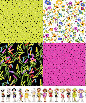 USAコットン ロラライハリス】 ゴルフ柄 ストライプ ドット 50×55cm