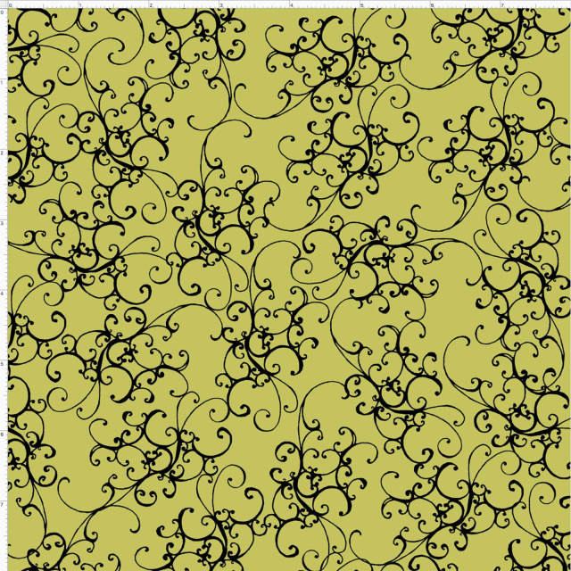 【Loralie Designs】Elegant Scroll Green / Black -(ULH-299)