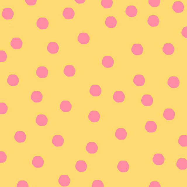 USAファブリック【Loralie Designs】ロラライハリス- Jumbo Dots Yellow ジャンボドット ドット柄 - イエローピンク(ULH-309)イエロー系