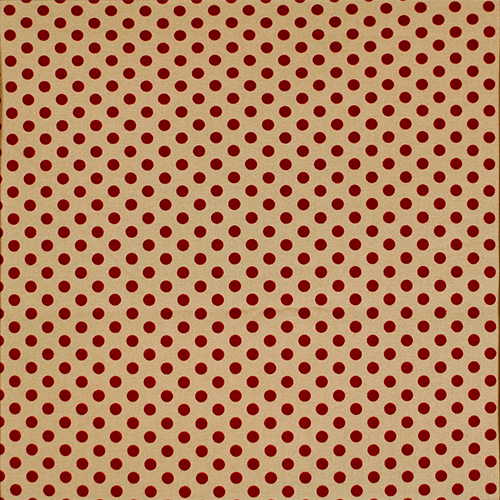 USAコットン  輸入生地【水玉プリント】レトロガーリードット柄  ライトブラウン×ディープレッド  (UMT-141)