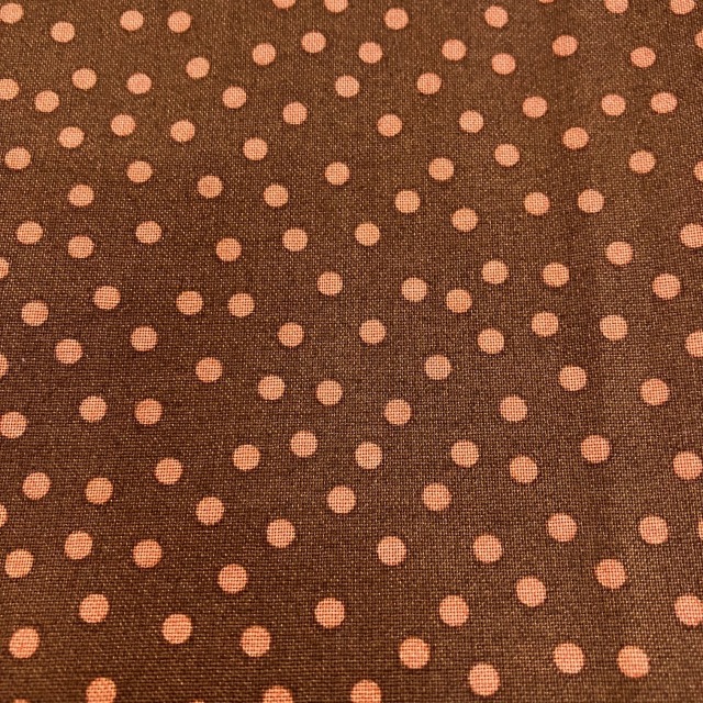 【その他プリント】(UMT-168) ブラウン系　ドット柄　50x55cm