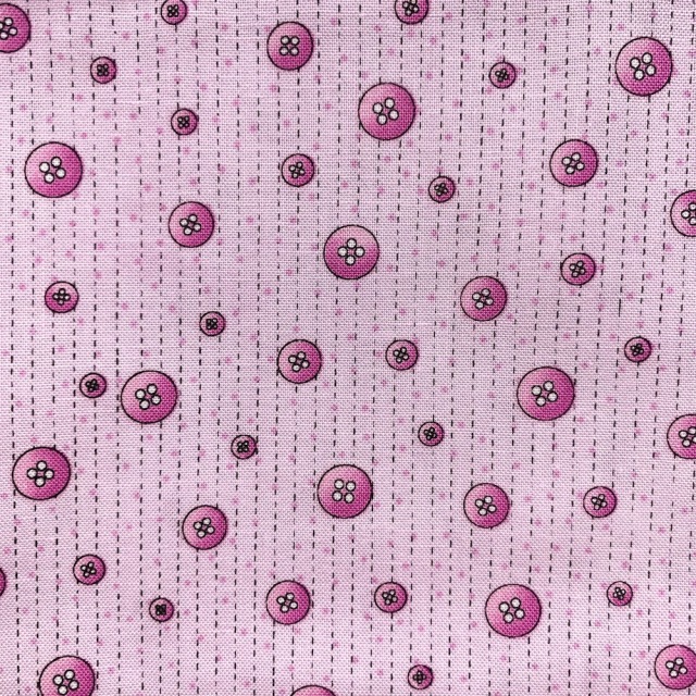 【USAコットン】ボタンドット柄 ストライプ (UOTS-029) ピンク系