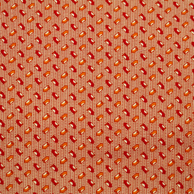 【キャリコ】 オレンジブラウン系  USA輸入生地  (UCR-408)
