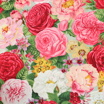 Flower柄 50x110cm(UOTS-422) リアルプリント バラ柄 USAコットン