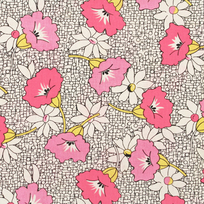 【サーティーズ（1930年代の復刻版生地）】レトロ花柄 　ピンク系 (UTH-062)