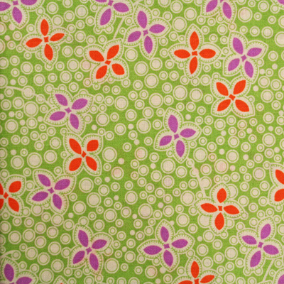 【サーティーズ（1930年代の復刻版生地）】ドット　レトロ花柄 　パープル系 (UTH-066)