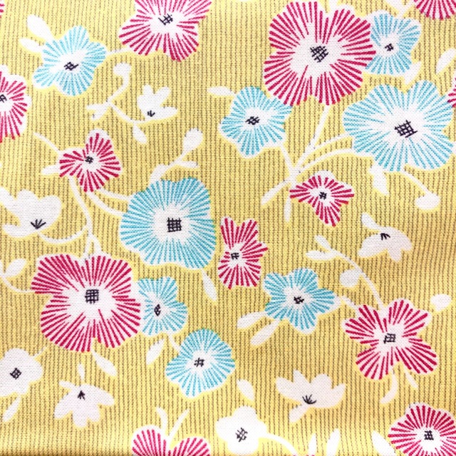 USAファブリック【サーティーズ（1930年代の復刻版生地）】USAコットン  ストライプ 花柄  (UTH-181)