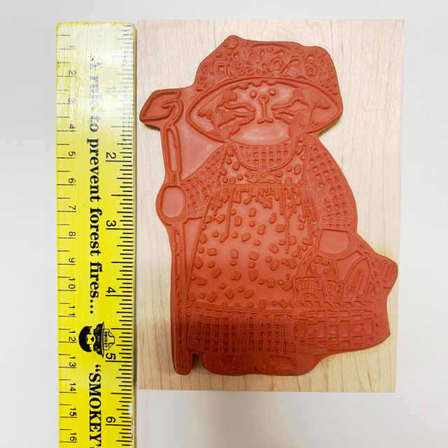 USA製 ヴィンテージストック品】カントリーキャットの木製ゴムスタンプ