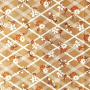 希少生地　USAコットン【サーティーズ（1930年代の復刻版生地）】レトロ花柄　アーガイル柄　ブラウン系　(UTH-264)