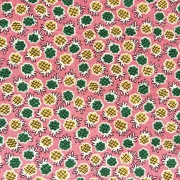 希少生地　USAコットン【サーティーズ（1930年代の復刻版生地）】レトロ柄　パイナップル柄　ピンク系　51×26cm(UTH-261)