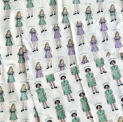 希少生地　USAコットン【サーティーズ（1930年代の復刻版生地）】レトロガール柄　3種生地セット品　限定はぎれセット　(UTH-243)