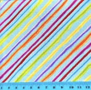 ULH-124  USAコットン【Loralie Designs】-Calico Stripe - ロラライハリス  キャリコストライプ  ターコイズ  ブルー系