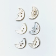 貝ボタン シェルボタン 6個セット【 三日月形 】(NOT-287)