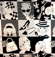 【国産生地】ミヤコカワグチ Miyako Kawaguchi  レトロガール  ブラックとグリーンの2色展開 (JOM-014)