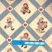 ラガディアン&アンディ 布地約4Mx2セット 新品（デッドストック） チェック Raggedy Ann & Andy