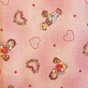 【国産】ラガディアン&アンディ生地 アメリカンカントリー生地  ハート柄　Raggedy Ann & Andy 50x55cm (JRA-004) カラーバリエーション