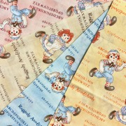 《再入荷》【国産】ラガディアン&アンディ生地  アメリカンカントリー生地  Raggedy Ann & Andy 英字 4色展開 (JRA-005)