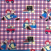 【USAコットン】ラガディアン&アンディ 生地Raggedy Ann & Andy　チェック柄(URA-006)