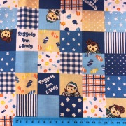 ラガディ ようこそのれん 青系 カントリーチェック アン＆アンディ Raggedy Ann & Andy