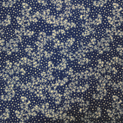 【USAコットン  キャリコ】ボタニカル 草花柄 ドット柄 ネイビーブルー 生成り  (UCR-363)