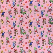 【猫柄プリント】風船　ドット柄　ピンク系　(UCT-224)
