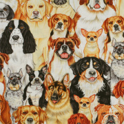 USAコットン  USA輸入品【犬柄プリント】リアルプリント  (UDG-074)