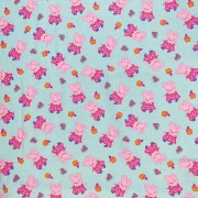 【Kidsプリント】 - Peppa Pig - ペッパピッグ (UKS-213)  ブタさん 水色