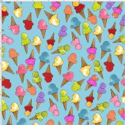 USAファブリック【Loralie Designs】ロラライハリス - Cone Party Turquoise コーンパーティーターコイズ  - (ULH-162) アイス柄 ブルー系