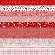 《残り1枚》USA輸入ファブリック【 Loralie Designs 】ロラライハリス  チェック柄  ドット柄  レッド系パネル生地 (ULH-445)